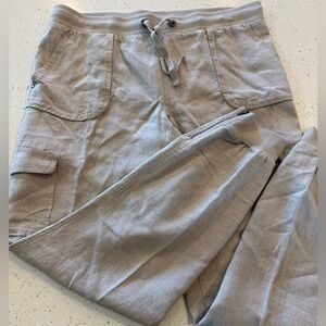 INC International Concepts 100% Linen 12 Cargo Jogger Pants Beige Beach Tan Zi